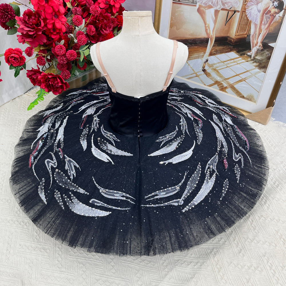 Black Swan Variation Tutu - Stunning Ballet Performance Costume for Swan Lake-MDT1494