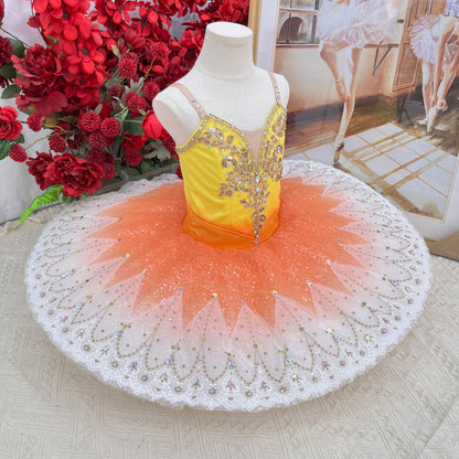 Custom Paquita Ballet Tutu Variation - Golden Embellished Stage Costume for Performances-MDT1544