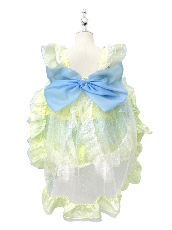 Yellow Blue Tulip Lolita Princess Dress for Toddler Girls-W26009