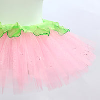 Green & Pink Sequined Ballet Tutu Dress for Dance Performance| Ready-to-Ship