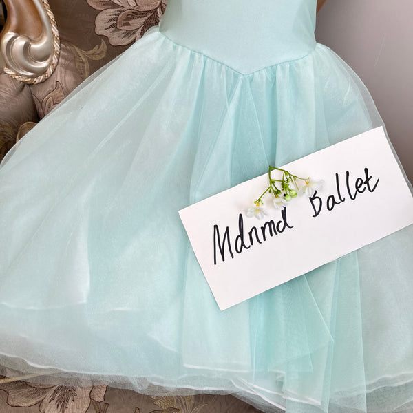 Mint Ballet Dress with Tulle Skirt for Girls - Perfect for Dance Recitals - MDC1078