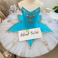 Blue and White Embellished Ballet Tutu Dress for Girls – Sparkling Stagewear - JYT0021