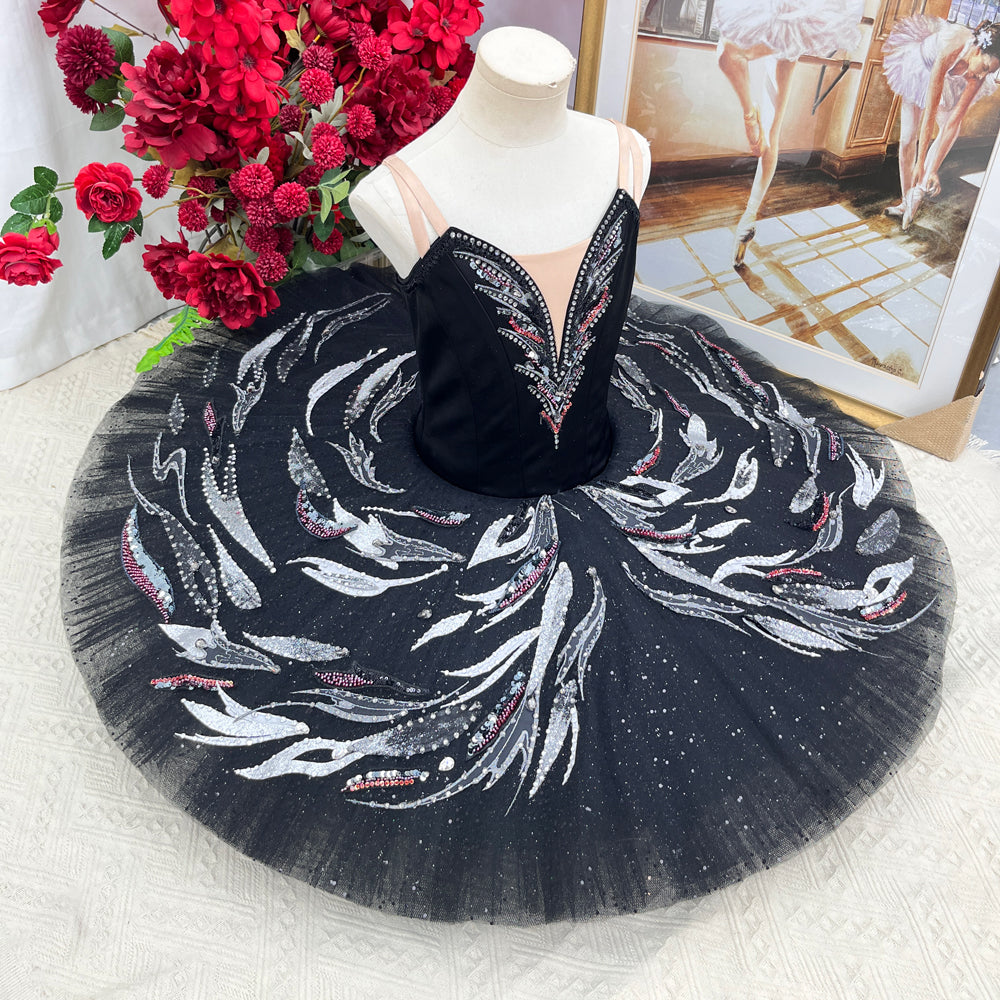 Black Swan Variation Tutu - Stunning Ballet Performance Costume for Swan Lake-MDT1494