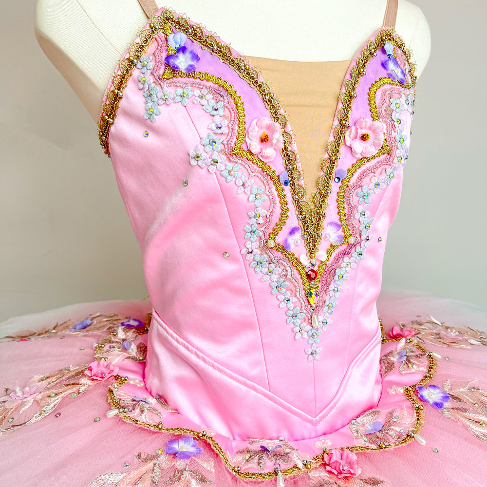 Fairy Sleeping Beauty Pink Flower Professional Ballet Tutu - Custom Adult & Kids Sizes-MDT1400