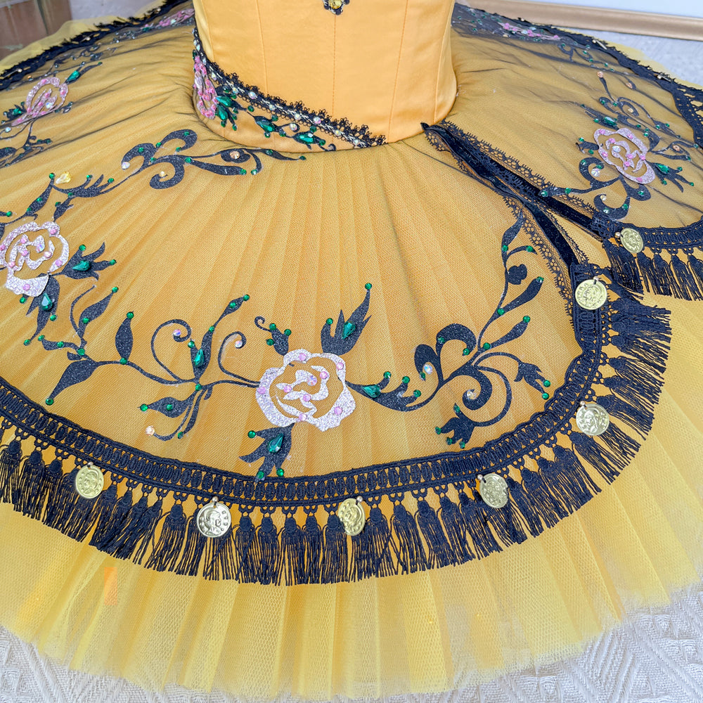 Professional Esmeralda Variation Ballet Tutu | Pancake Skirt for Kids & Adults | Customizable Ballet Dance Costume-MDT1750