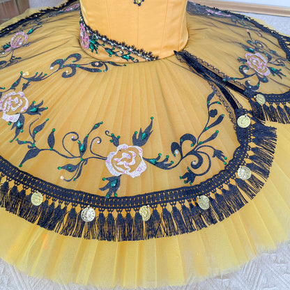 Professional Esmeralda Variation Ballet Tutu | Pancake Skirt for Kids & Adults | Customizable Ballet Dance Costume-MDT1750