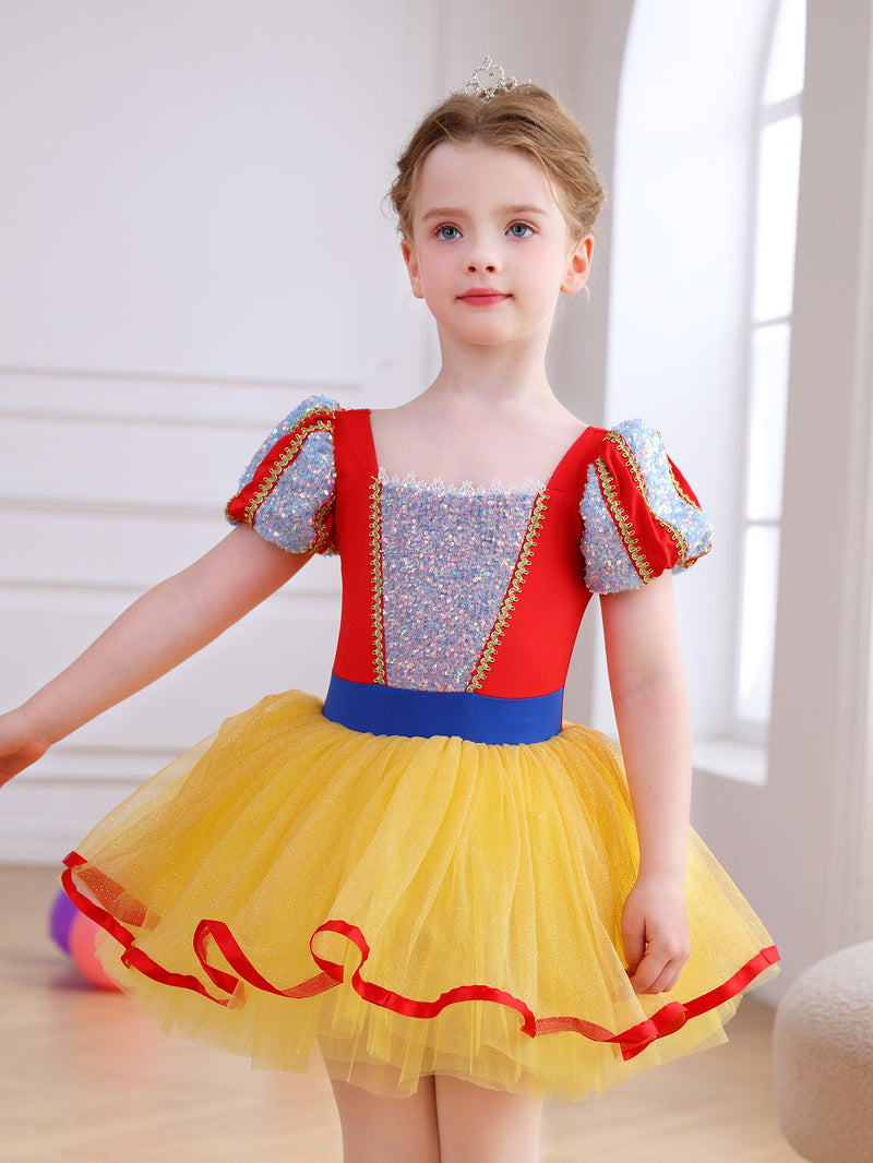 Girls Red Blue Yellow Princess Ballet Tutu Dress, Sparkly Dance Costume-ALP058