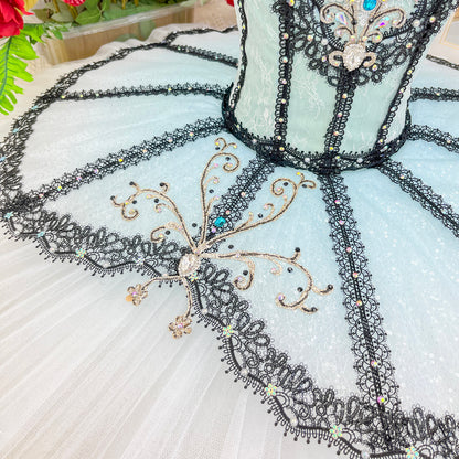 Professional Paquita Blue Gradient Lace Ballet Performance Costume - Customizable for Adults and Children-MDT1675