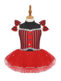 Red Black Striped Kids Jazz Dance Costume JSP008
