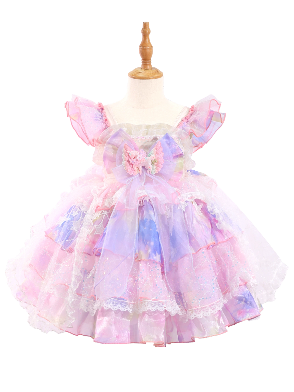 Pastel Pink Ombre Fairy Lolita Princess Dress for Toddler Girls-W26008
