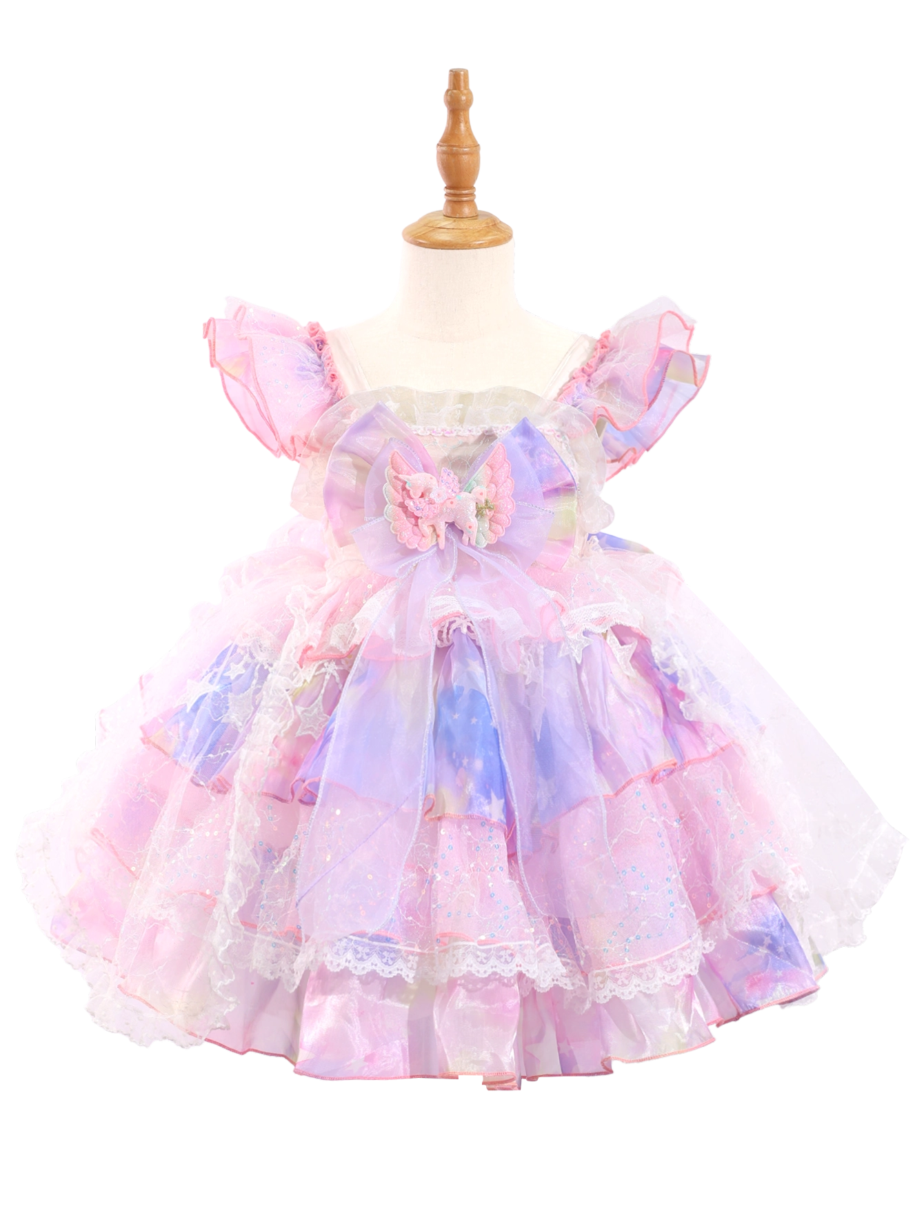 Pastel Pink Ombre Fairy Lolita Princess Dress for Toddler Girls-W26008