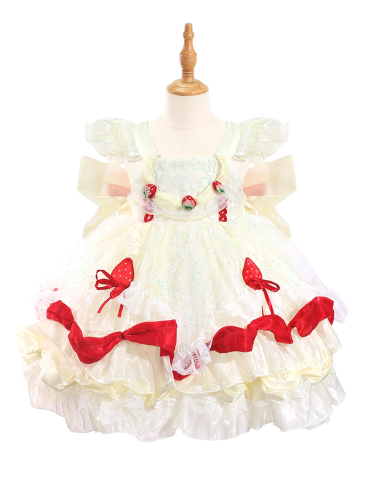 Strawberry Lolita Tutu Princess Dress for Toddler Girls-W26021
