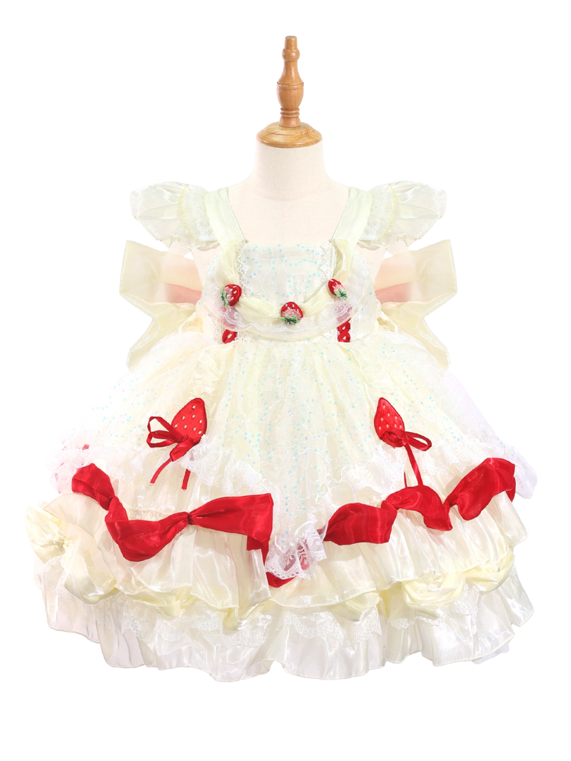 Strawberry Lolita Tutu Princess Dress for Toddler Girls-W26021