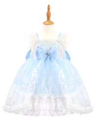 Light Blue Snowflake Princess Lolita Dress For Toddler Girl-W26006