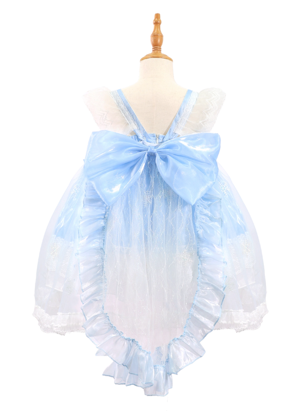 Light Blue Snowflake Princess Lolita Dress For Toddler Girl-W26006