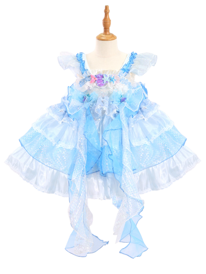 Blue Mermaid Scale Lolita Princess Dress for Girls-W26010