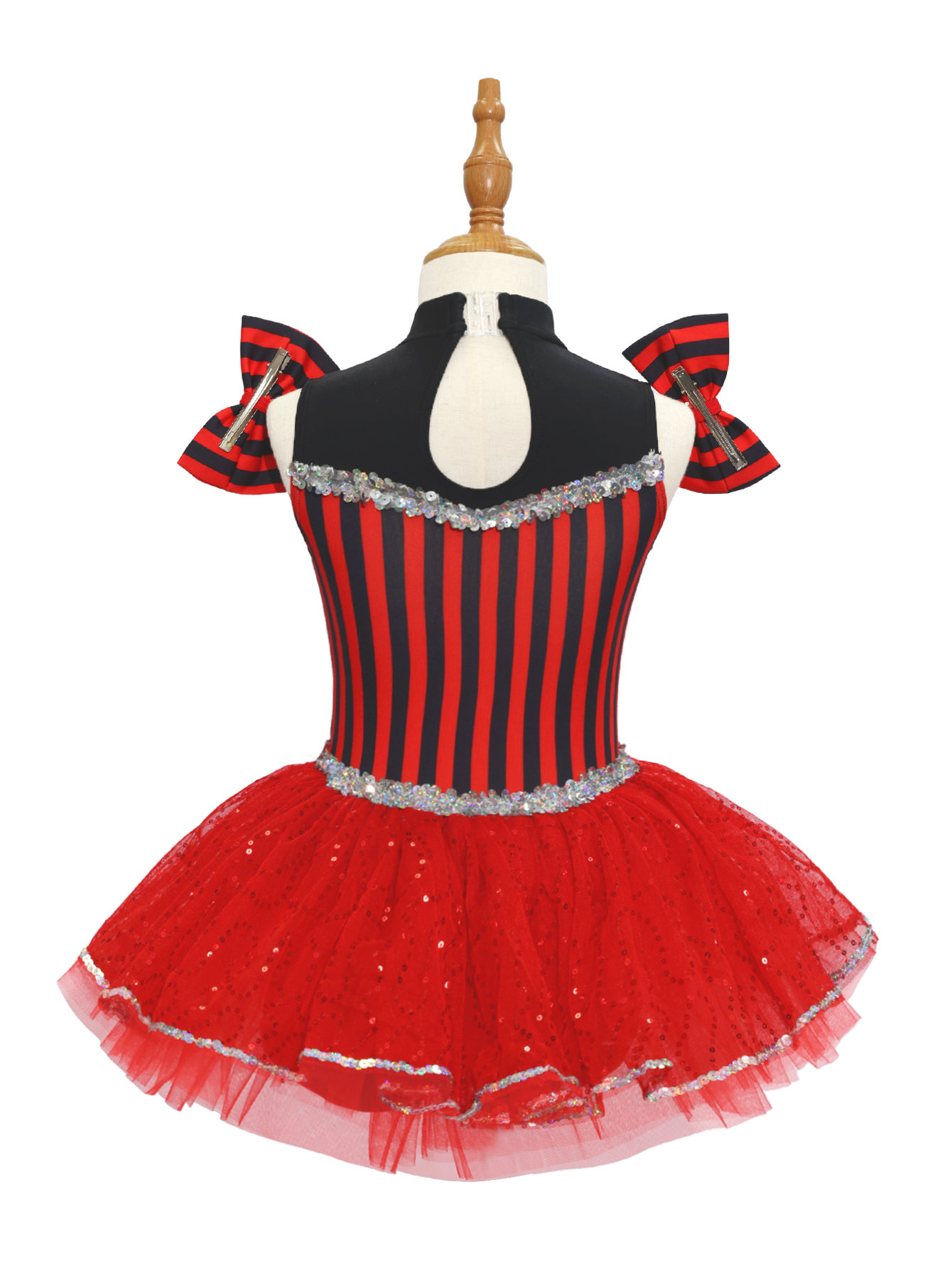 Red Black Striped Kids Jazz Dance Costume JSP008