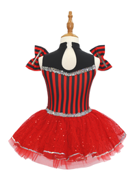 Red Black Striped Kids Jazz Dance Costume JSP008