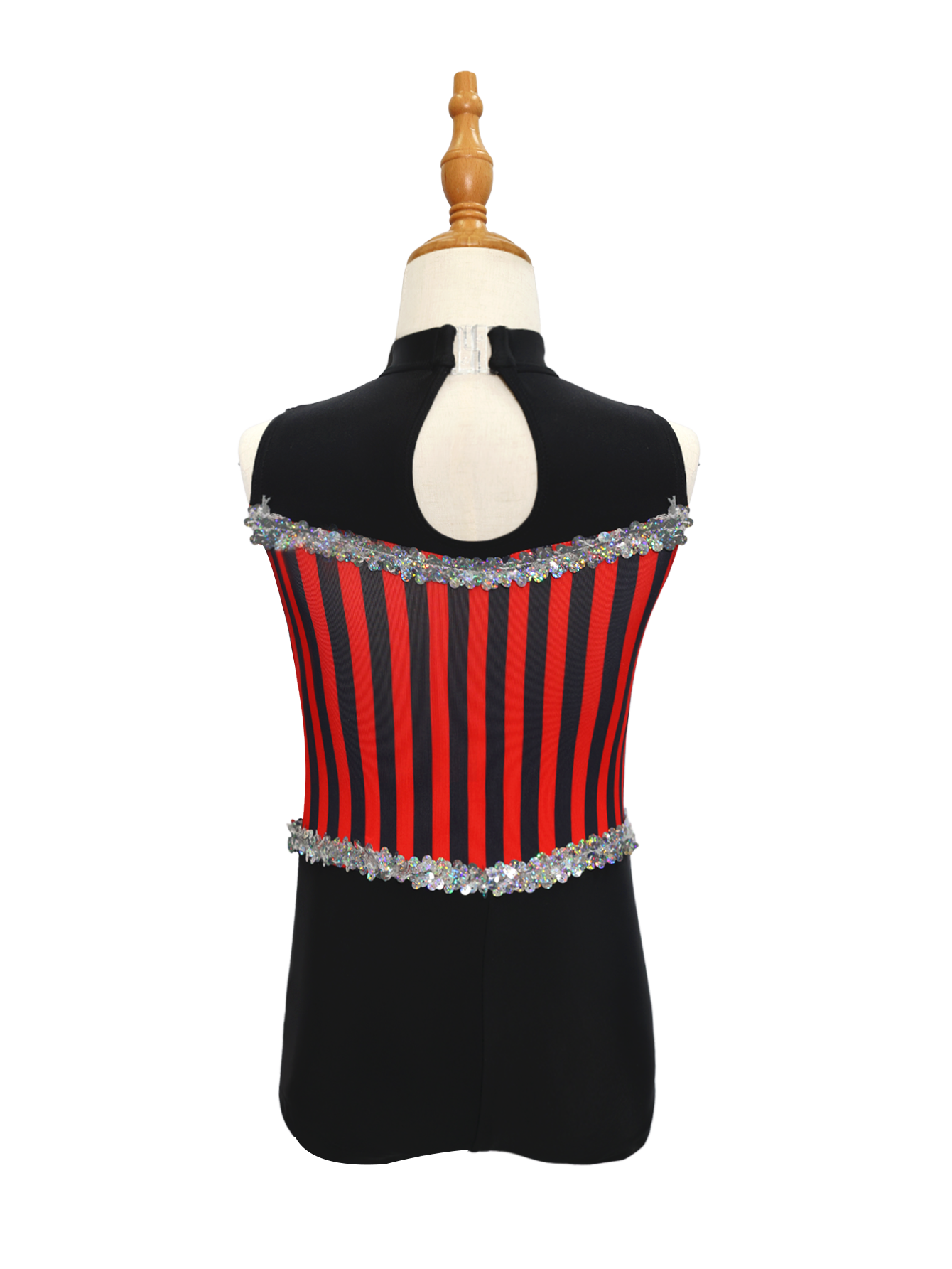 Red Black Striped Kids Jazz Dance Costume JSP004
