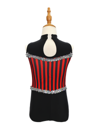 Red Black Striped Kids Jazz Dance Costume JSP004
