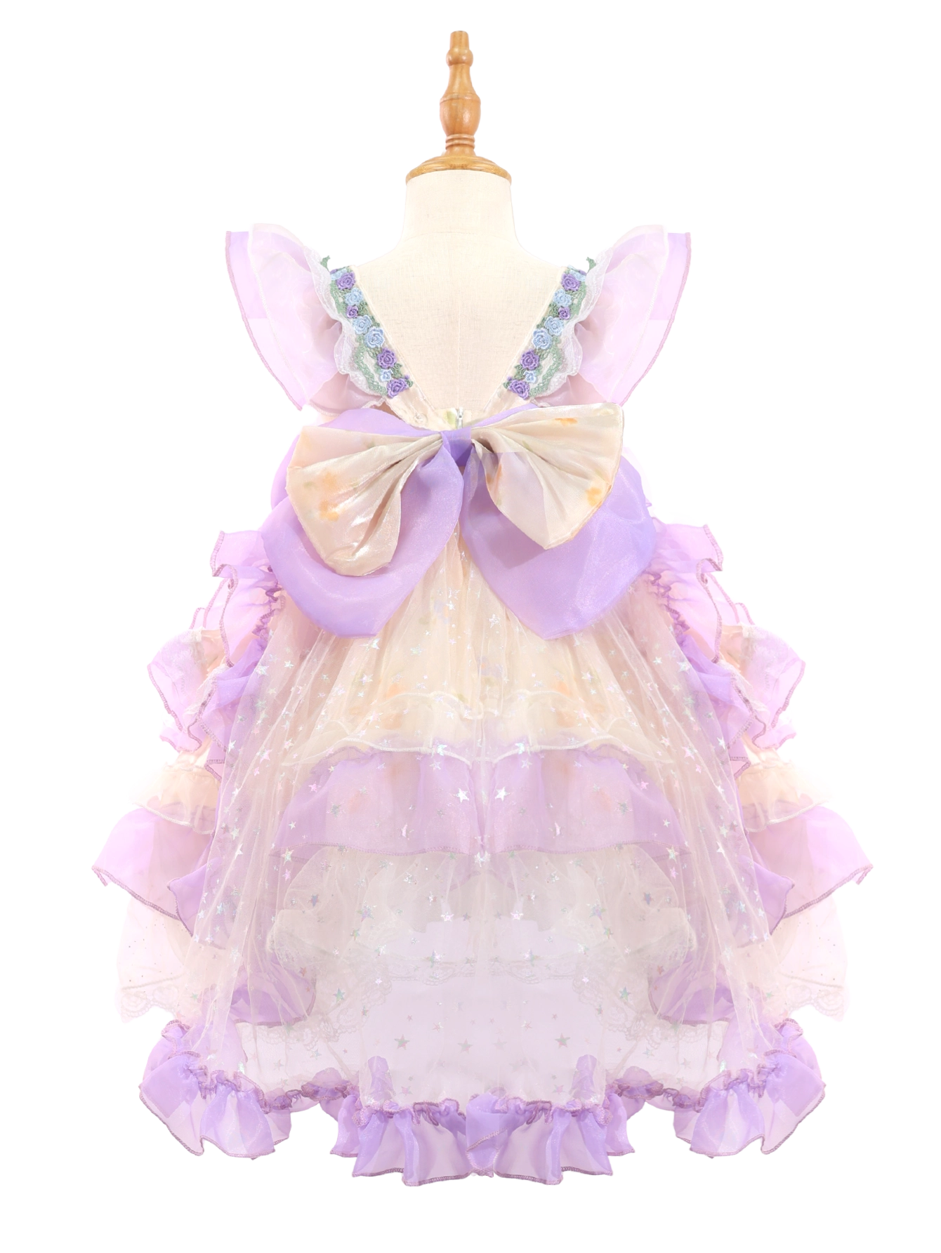 Lavender Princess Lolita Dress - Toddler Girl Lace Birthday Party Gown-W26016