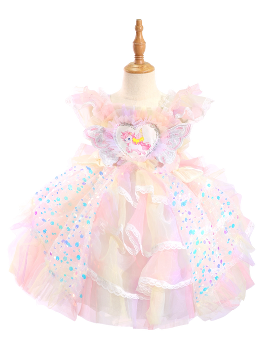 Rainbow Fairy Lolita Princess Dress for Toddler Girls-W26007