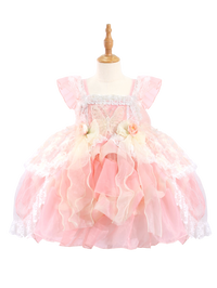 Toddler Girls Pink Butterfly Lace Party Dress,Lolita Style-W26005