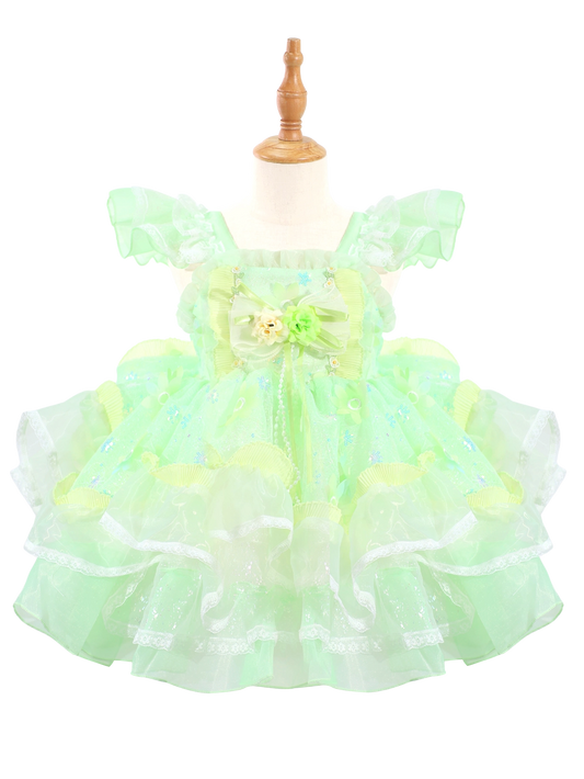 Green Tinker Bell Inspired Lolita Princess Dress for Girls-W26003