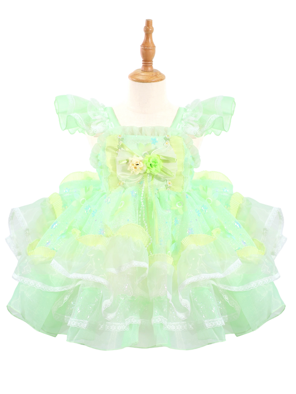 Green Tinker Bell Inspired Lolita Princess Dress for Girls-W26003