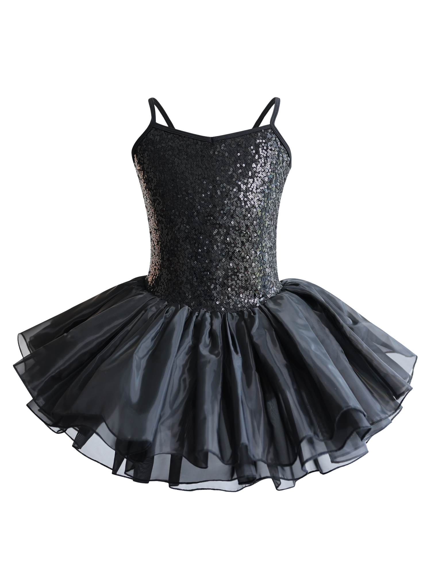 Girls Sequin Cami Ballet Leotard Tutu Dress-TM034