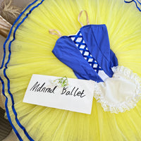 Yellow and Blue Ballet Tutu Dress for Girls – Classic Stage Costume - MDT0925