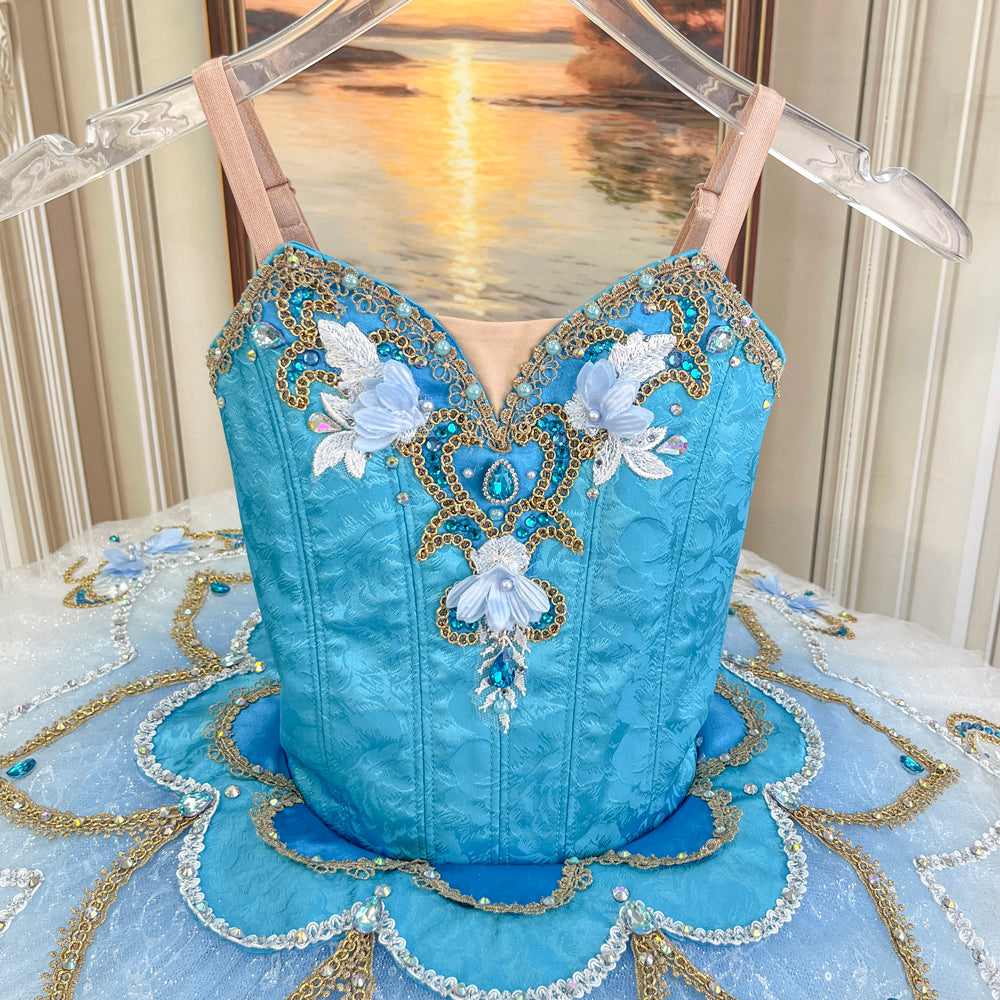 Custom Bluebird Ballet Variation Tutu Dress | High - End Dance Recital Outfit for Performances-MDT1654
