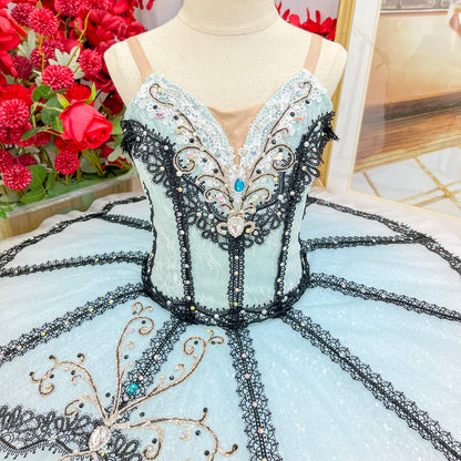 Professional Paquita Blue Gradient Lace Ballet Performance Costume - Customizable for Adults and Children-MDT1675