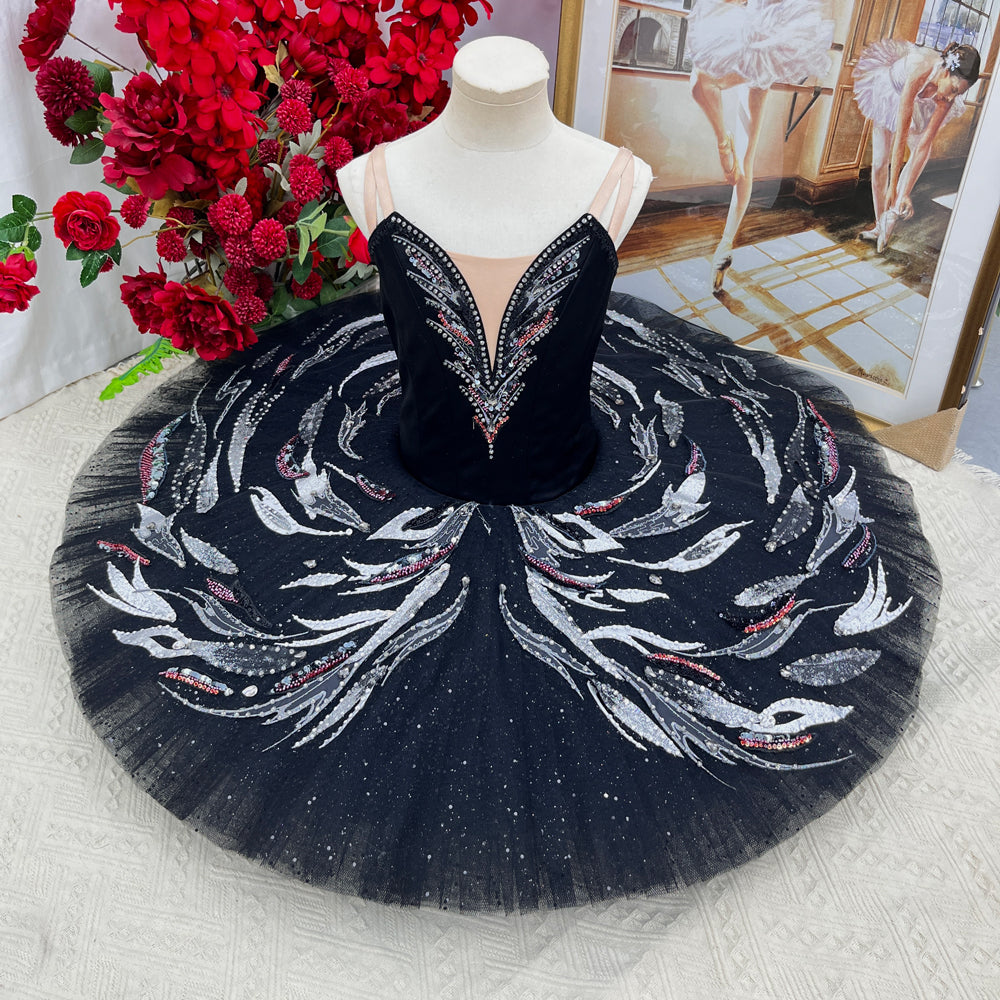 Black Swan Variation Tutu - Stunning Ballet Performance Costume for Swan Lake-MDT1494