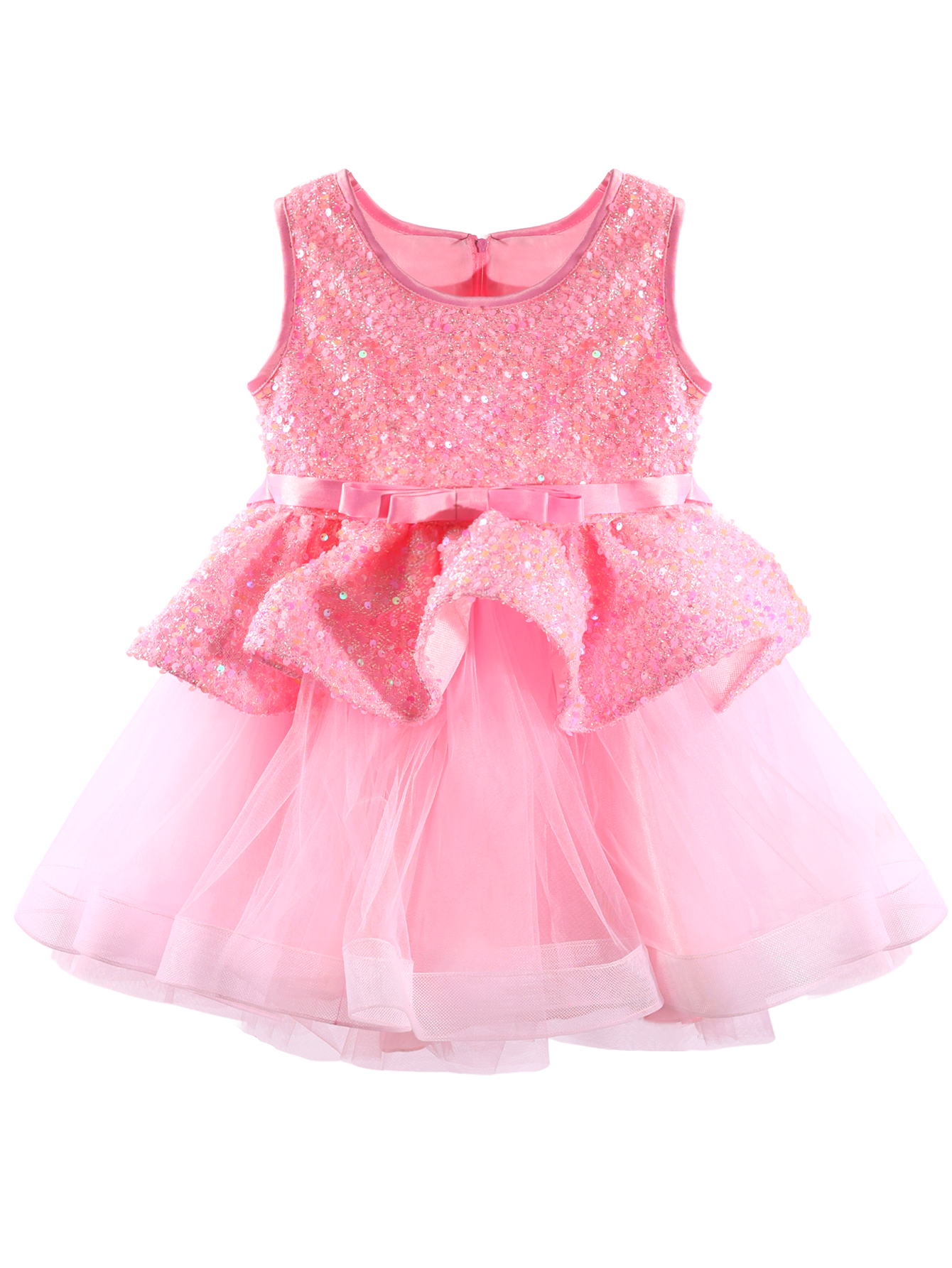 Girls Pink Sequin Princess Dress Gown-XGZ8002