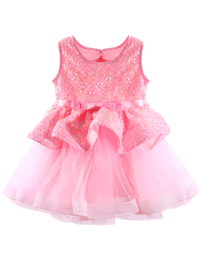 Girls Pink Sequin Princess Dress Gown-XGZ8002