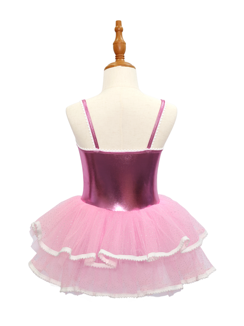Pink Jazz Dance Tutu Leotard with Bow JSP009