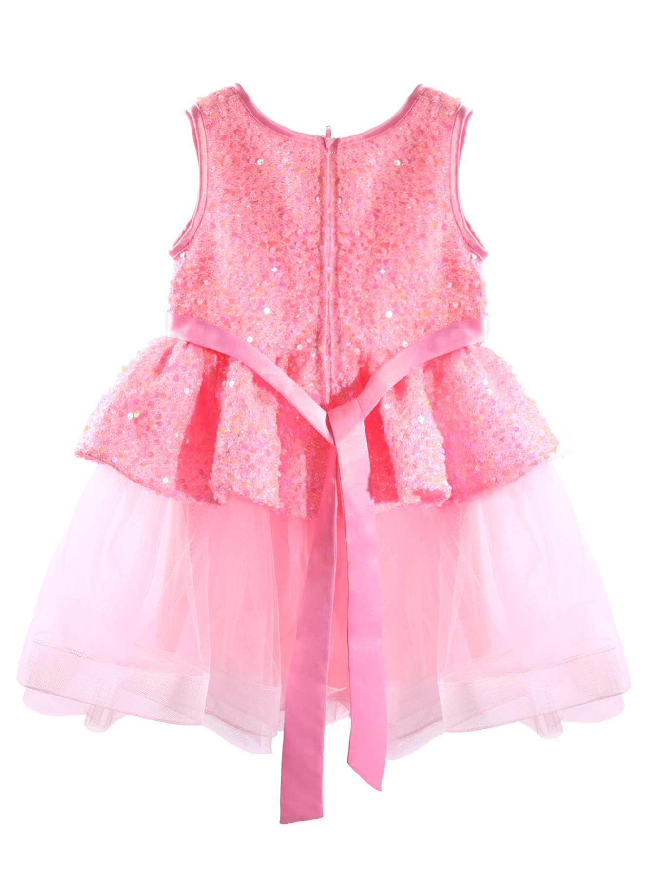 Girls Pink Sequin Princess Dress Gown-XGZ8002