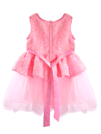 Girls Pink Sequin Princess Dress Gown-XGZ8002
