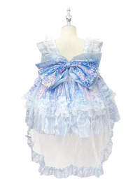 Blue Sparkle Ice Princess Lolita Dress for Toddler Girls-W26030
