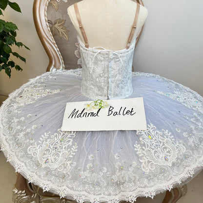 White Ballet Tutu with Rhinestone Embellishments - MDT0421