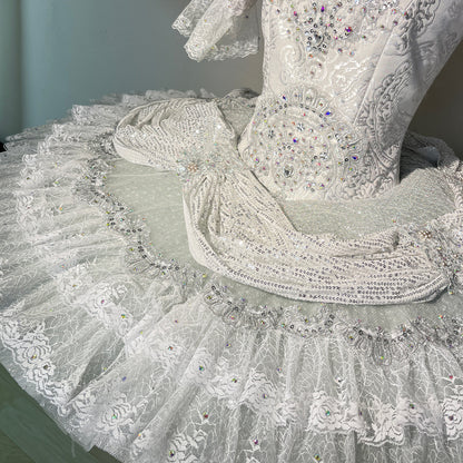 Sliver Sleeping Beauty Jewel Series Costume - Princess Aurora Inspired Gown with Gemstone Embellishments, Ballet Dance Outfit, Cosplay Dress-MDT1341