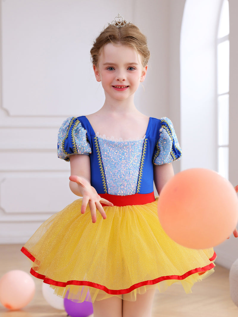 Girls Red Blue Yellow Princess Ballet Tutu Dress, Sparkly Dance Costume-ALP058