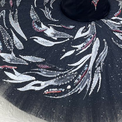 Black Swan Variation Tutu - Stunning Ballet Performance Costume for Swan Lake-MDT1494