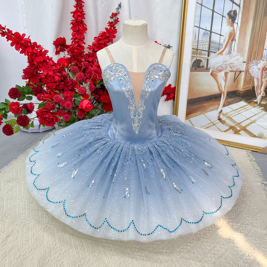 Sleeping Beauty Paquita Professional Ballet Tutu Blue Classic Custom Sizes Adult & Kids Stiff Tulle-MDT1731