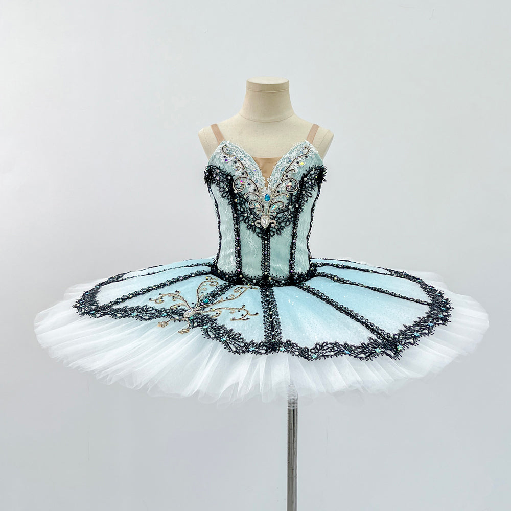 Professional Paquita Blue Gradient Lace Ballet Performance Costume - Customizable for Adults and Children-MDT1675