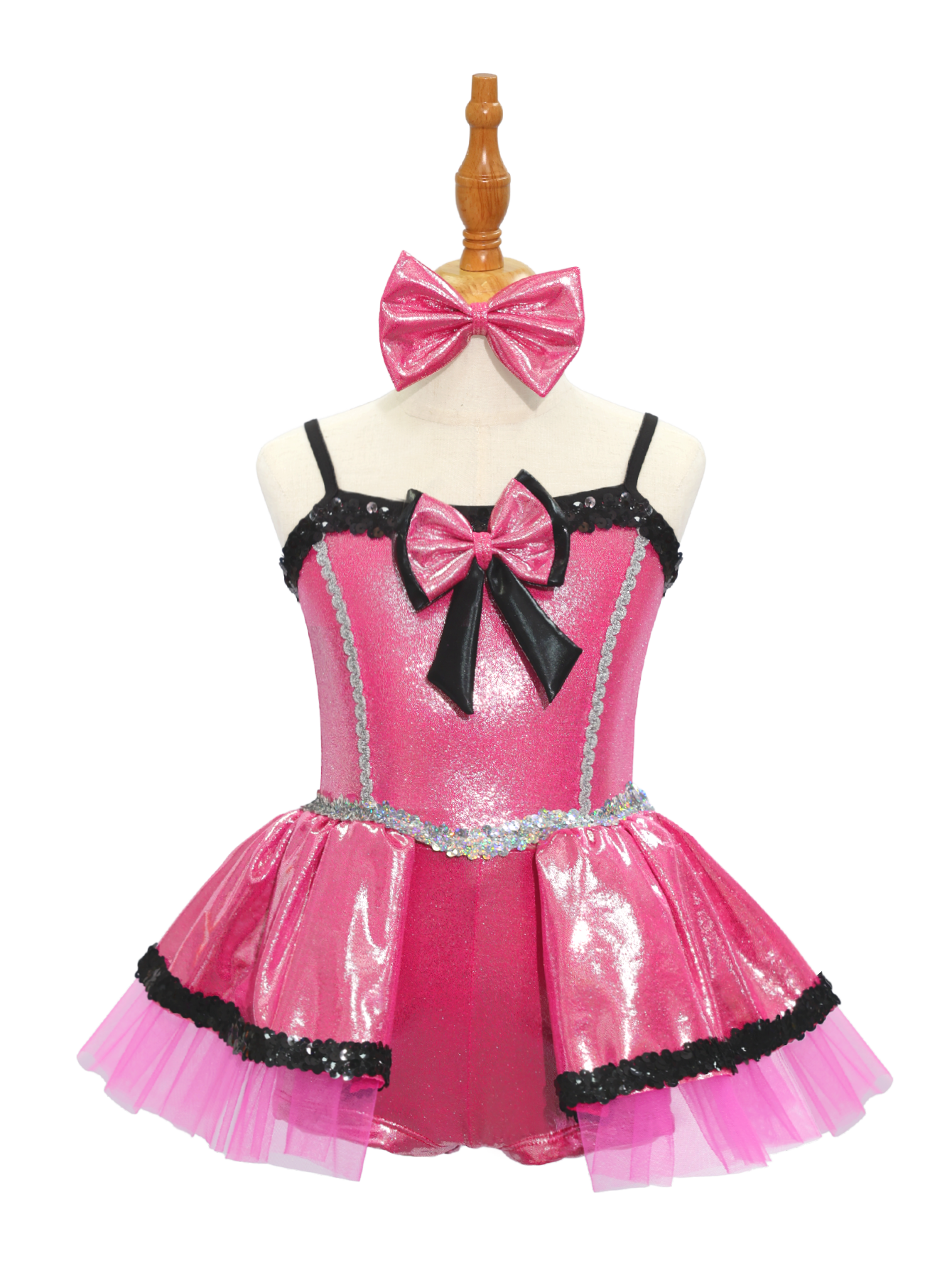 Pink Metallic Kids Jazz Dance Costume JSP011