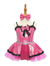 Pink Metallic Kids Jazz Dance Costume JSP011