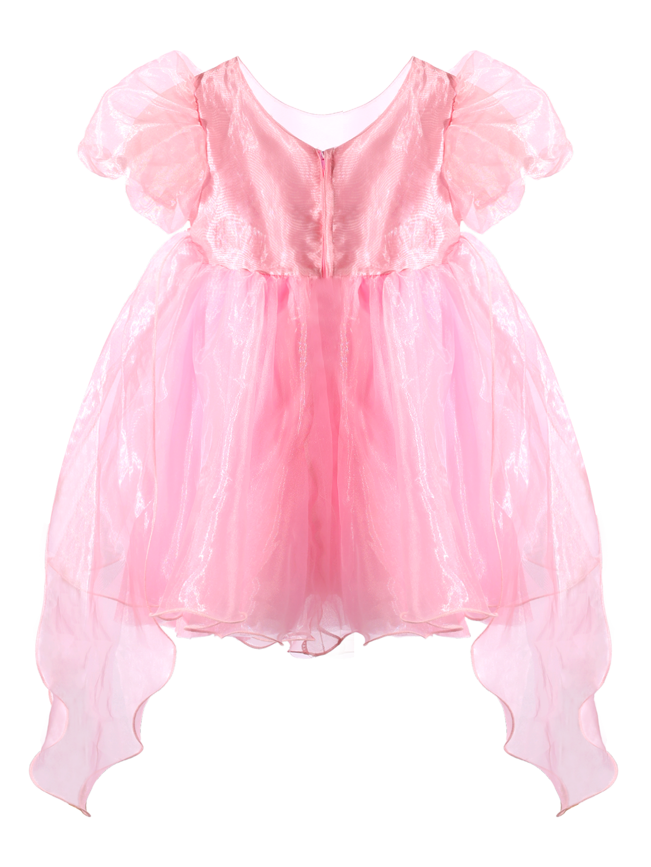 Girls Pink Sequin Embroidery Puff Sleeve Princess Dress Gown-XGZ9005