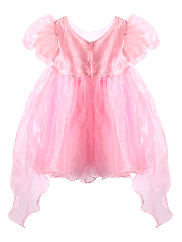 Girls Pink Sequin Embroidery Puff Sleeve Princess Dress Gown-XGZ9005